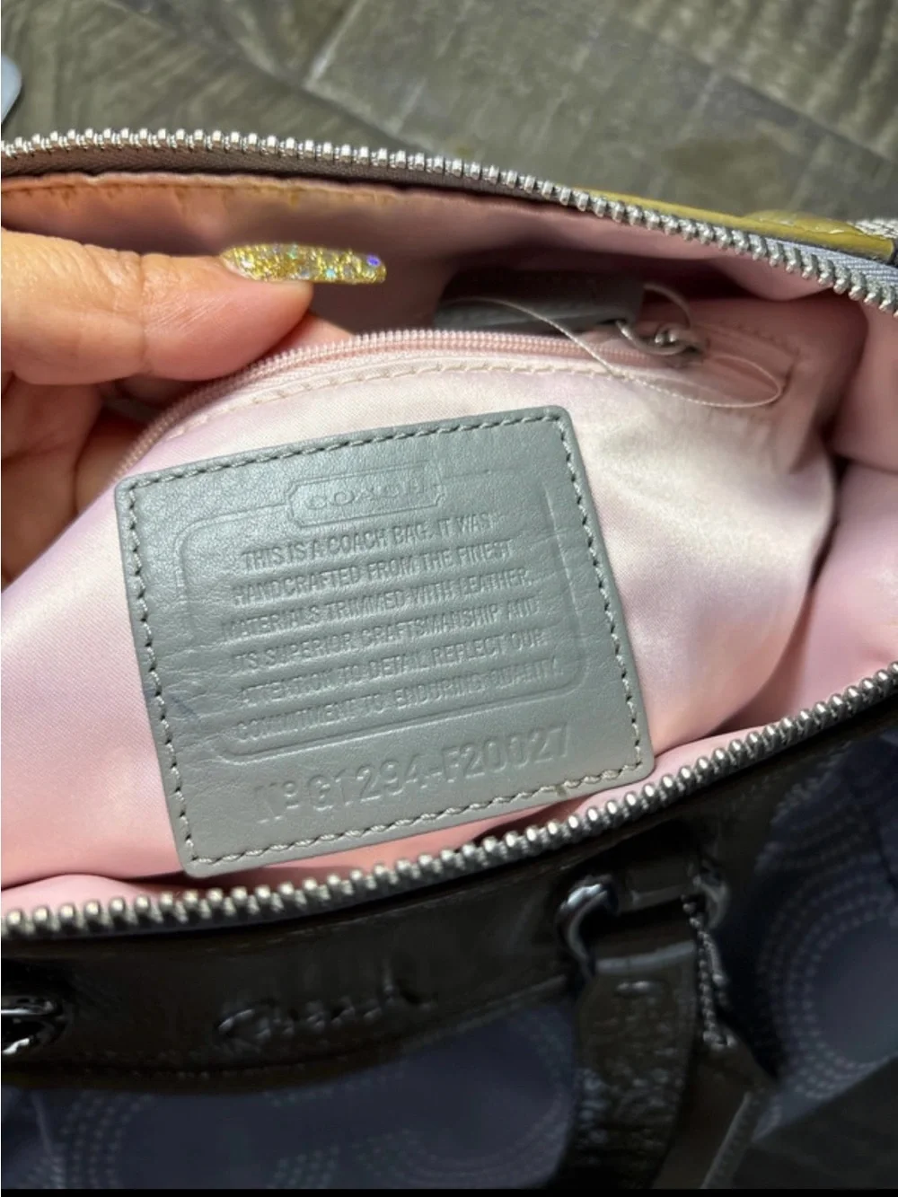 Coach Olive and Gray Signature Satchel Tote